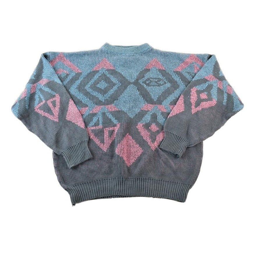 Vintage 1990s Generra Knit Abstract Pattern Crewneck Sweater Men's XL from propervintagecanada