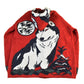 Vintage 1990s Genesis Wolf Ecuadorian Wool Knit Full Zip Hooded Sweater Men's XL from propervintagecanada