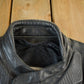 Vintage 1990s Genuine Leather Biker Jacket Padded Sleeve Adult Large Men's Medium from propervintagecanada