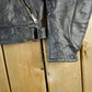 Vintage 1990s Genuine Leather Biker Jacket Padded Sleeve Adult Large Men's Medium from propervintagecanada