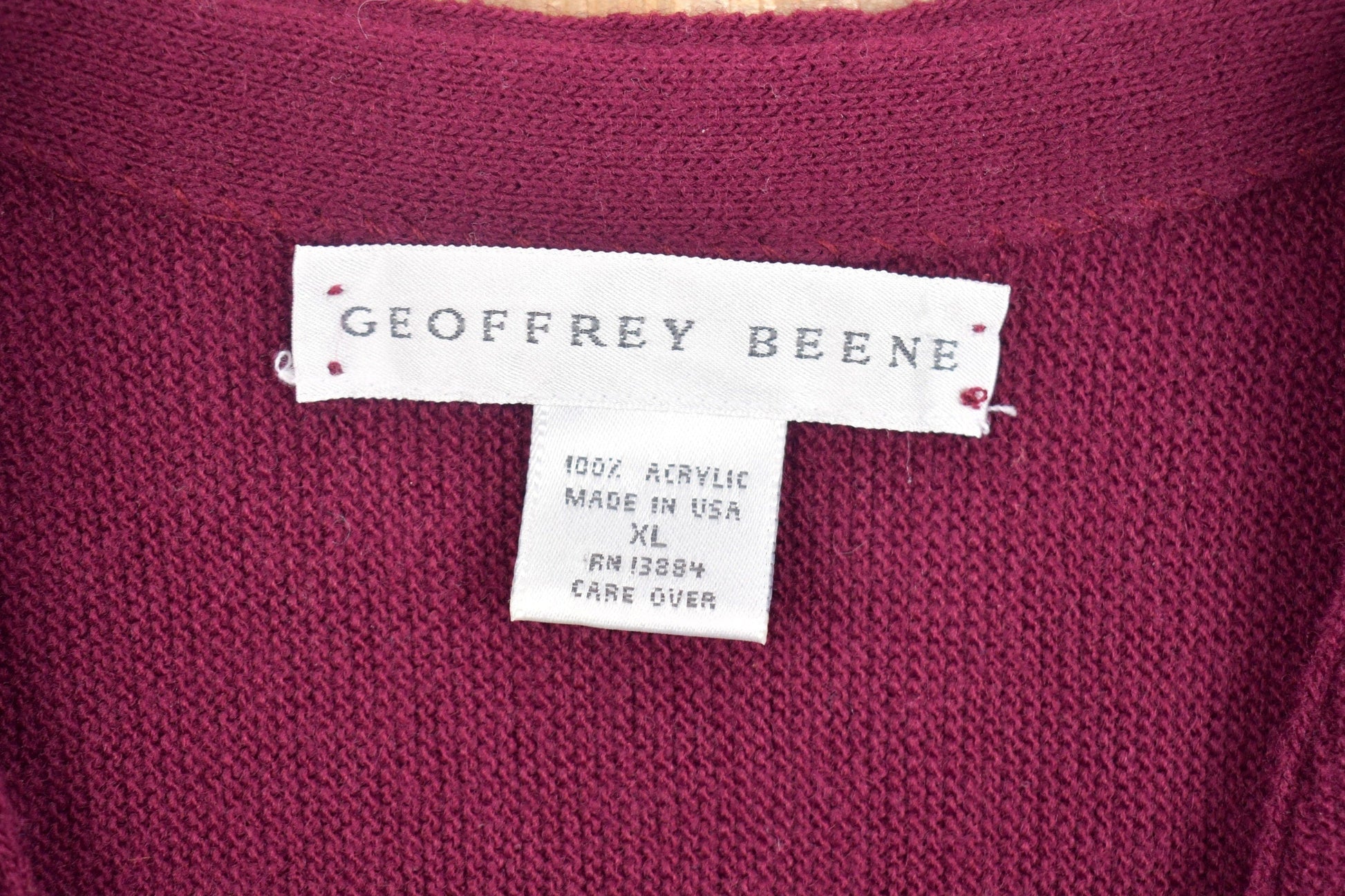 Vintage 1990s Geoffrey Beene Button Up Cardigan Sweater Men's XL from propervintagecanada
