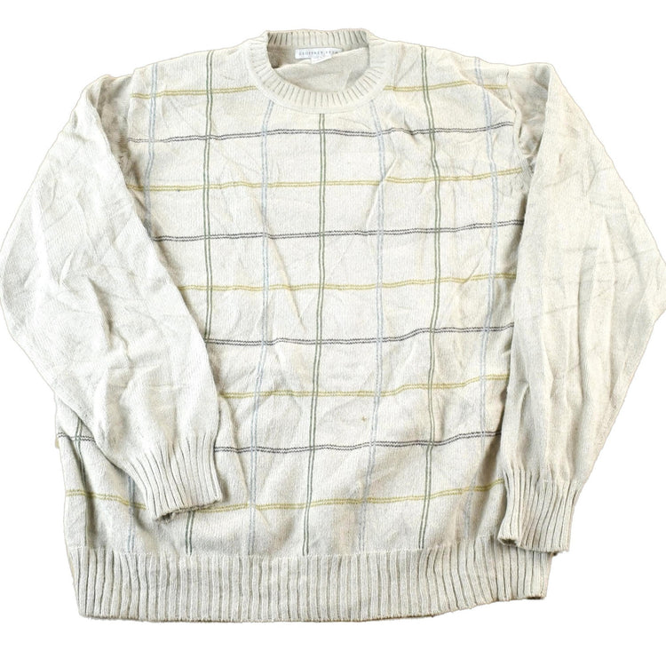 Vintage 1990s Geoffrey Beene Knit Crewneck Sweater Men's XL from propervintagecanada