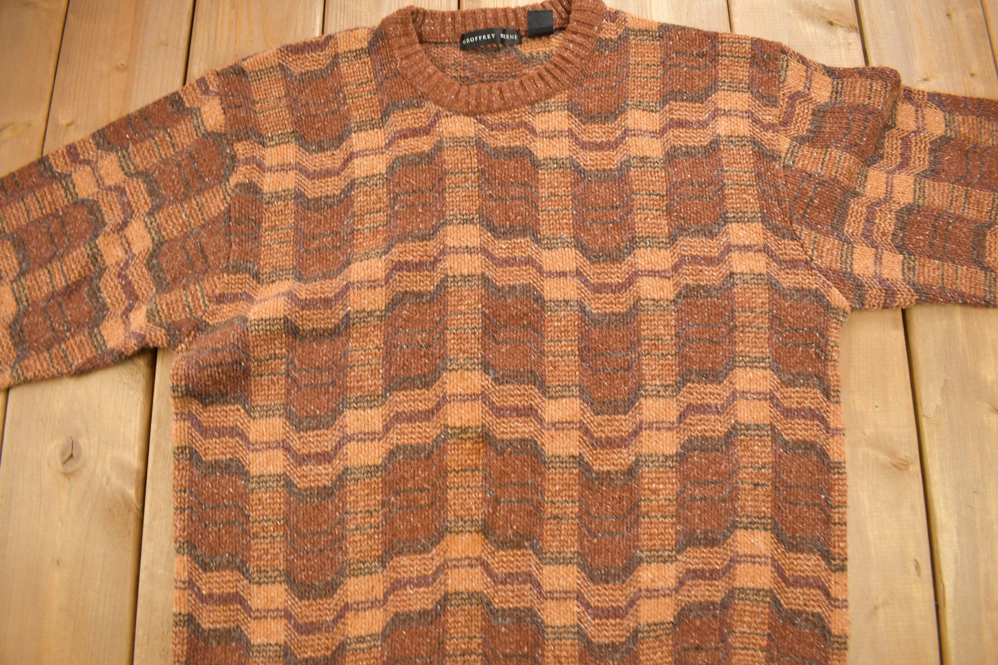 Vintage 1990s Geoffrey Beene Knitted Crewneck Sweater Men's XL from propervintagecanada