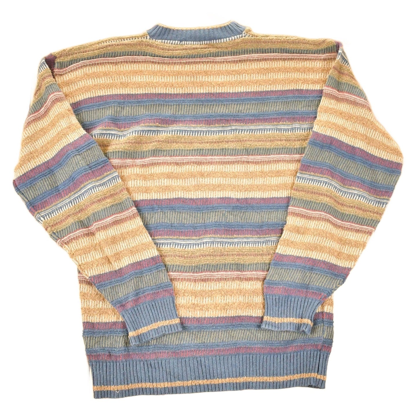 Vintage 1990s Geoffrey Beene Striped Knit Crewneck Sweater Mens M from propervintagecanada
