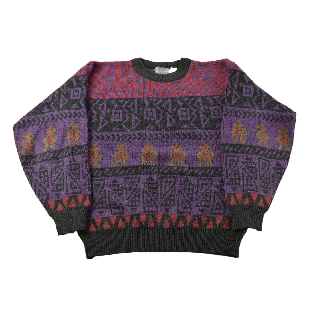 Vintage 1990s Geoffrey Hayes Knit Crewneck Sweater Mens L from propervintagecanada