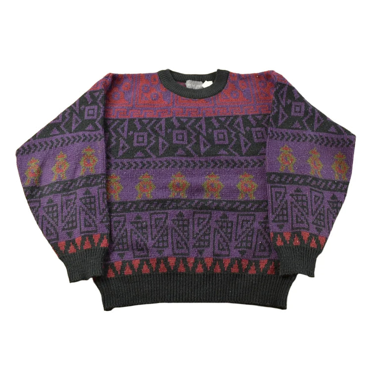 Vintage 1990s Geoffrey Hayes Knit Crewneck Sweater Mens L from propervintagecanada