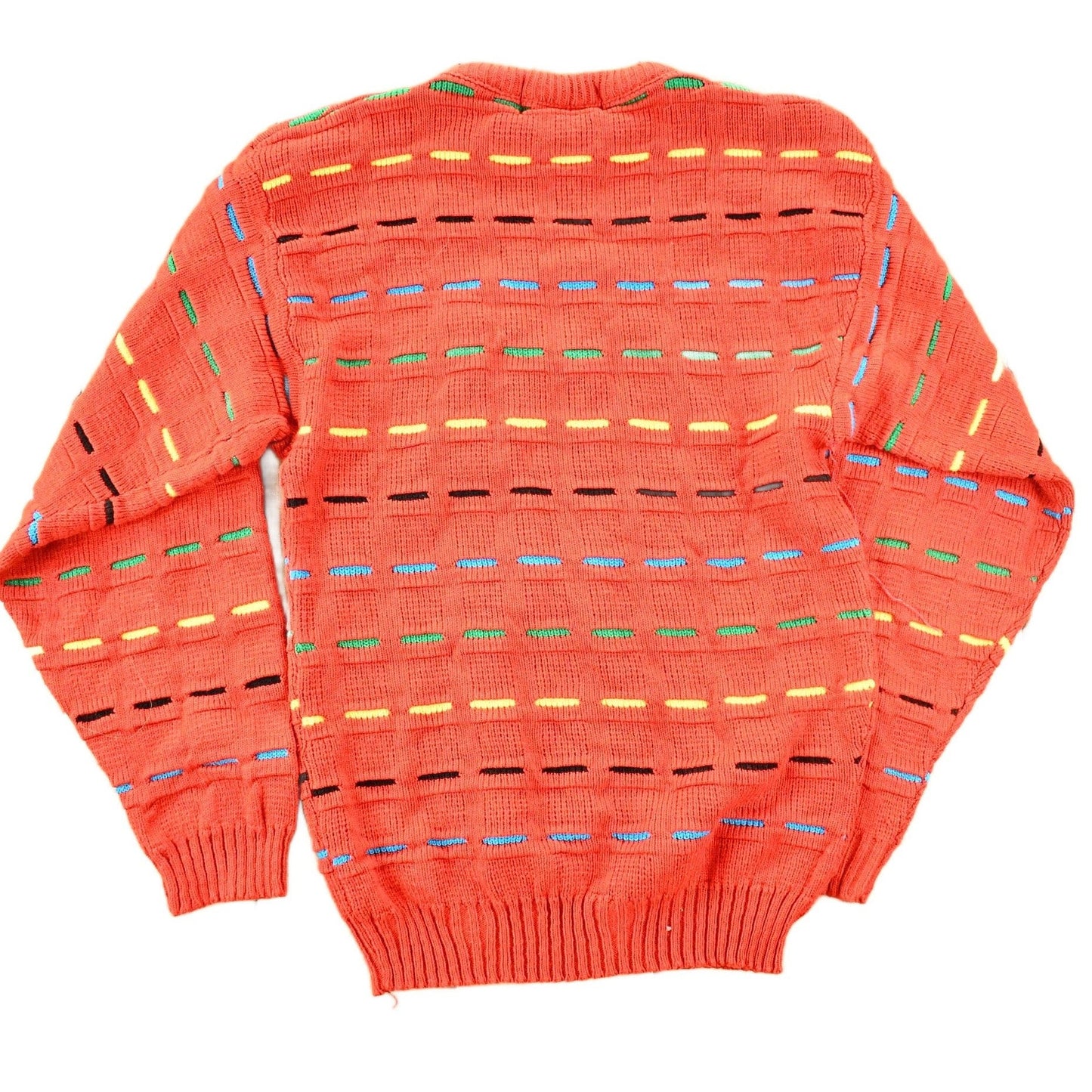 Vintage 1990s Geometric Knit Abstract Pattern Crewneck Sweater Mens S from propervintagecanada
