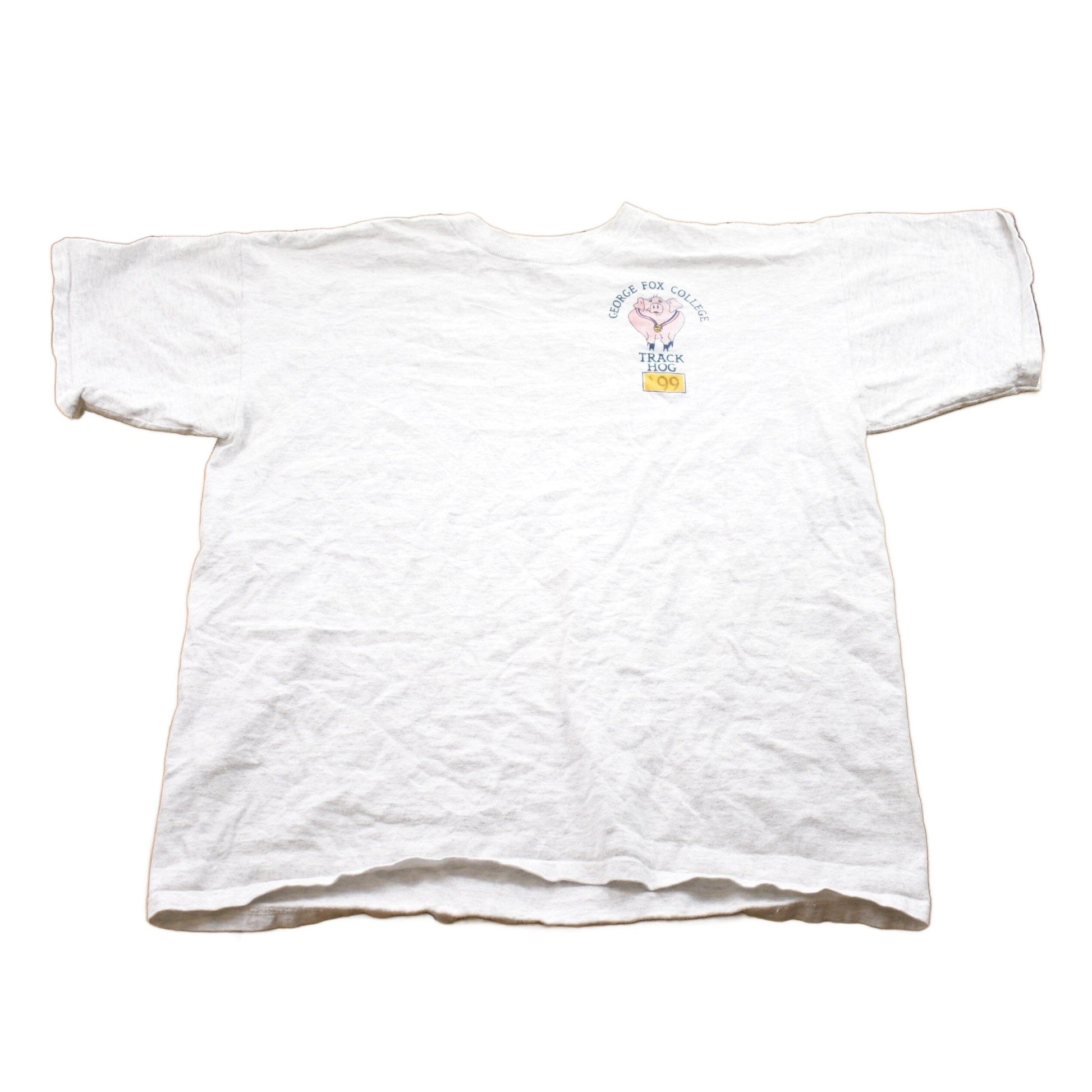 Vintage 1990s George Fox College Track Hall Graphic T-Shirt Men's XL from propervintagecanada