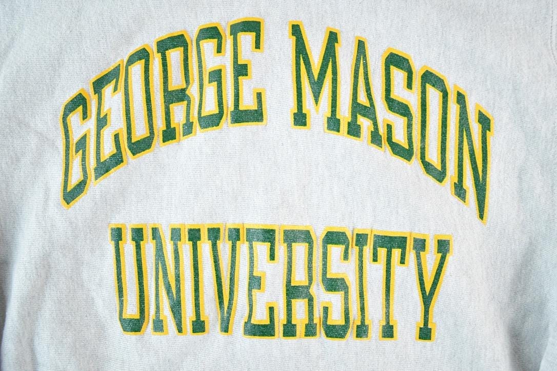 Vintage 1990s George Mason University Champion Reverse Weave Hooded Sweatshirt Mens S from propervintagecanada