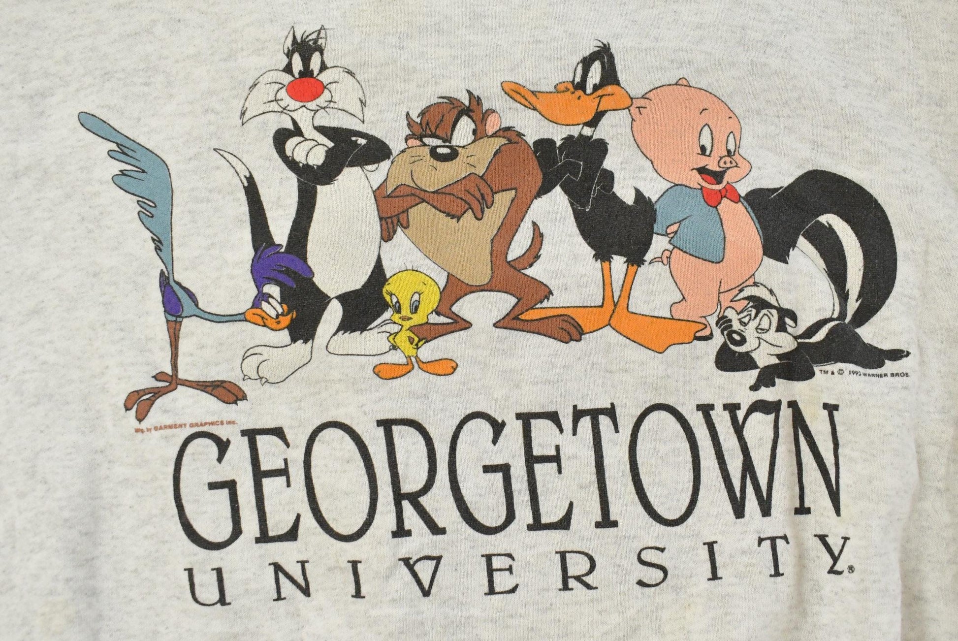 Vintage 1990s Georgetown Hoyas Looney Tunes Collegiate Crewneck Sweatshirt Men's 2XL from propervintagecanada