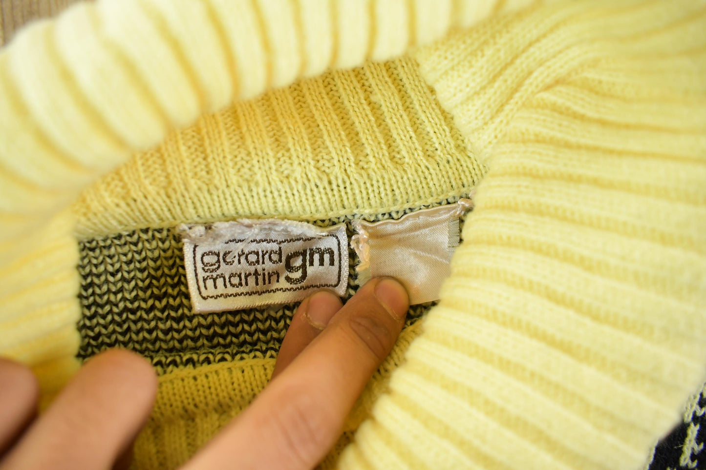 Vintage 1990s Gerard Martin Turtleneck Knit Sweater Women's Medium from propervintagecanada