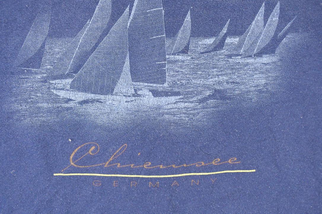 Vintage 1990s Germany Sailboats Souvenir Travel T-Shirt Men's XL / Destination Shirt / 90s Single Stitch Graphic Tee from propervintagecanada