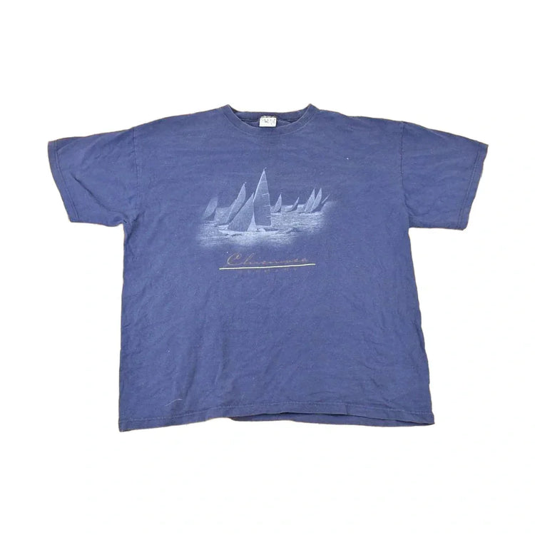 Vintage 1990s Germany Sailboats Souvenir Travel T-Shirt Men's XL / Destination Shirt / 90s Single Stitch Graphic Tee from propervintagecanada