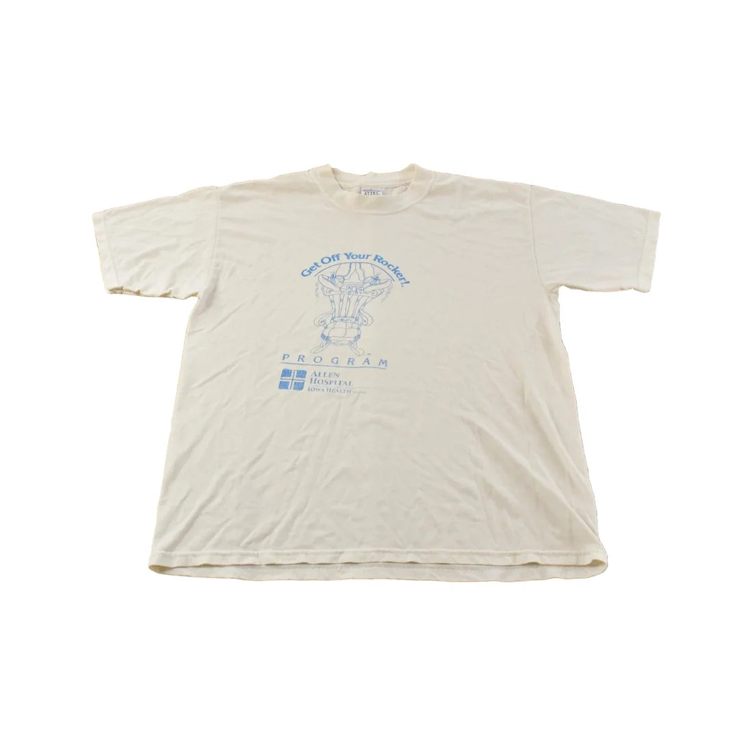 Vintage 1990s Get Off Your Rocker Allen Hospital T-Shirt Men's Large from propervintagecanada