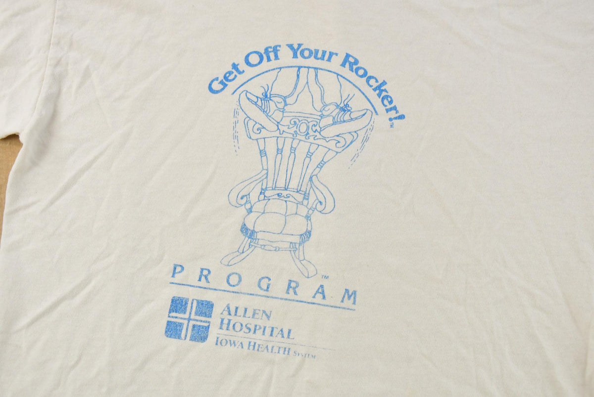 Vintage 1990s Get Off Your Rocker Allen Hospital T-Shirt Men's Large from propervintagecanada