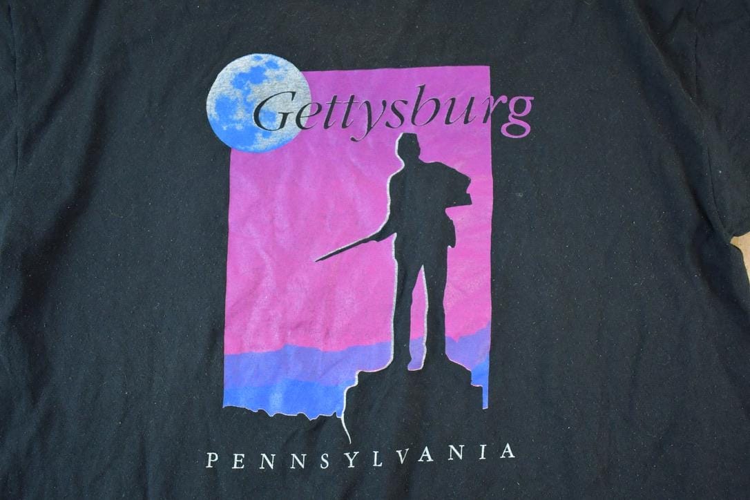 Vintage 1990s Gettysburg Pennsylvania Souvenir Single Stitch Graphic Print T-Shirt Men's XL from propervintagecanada
