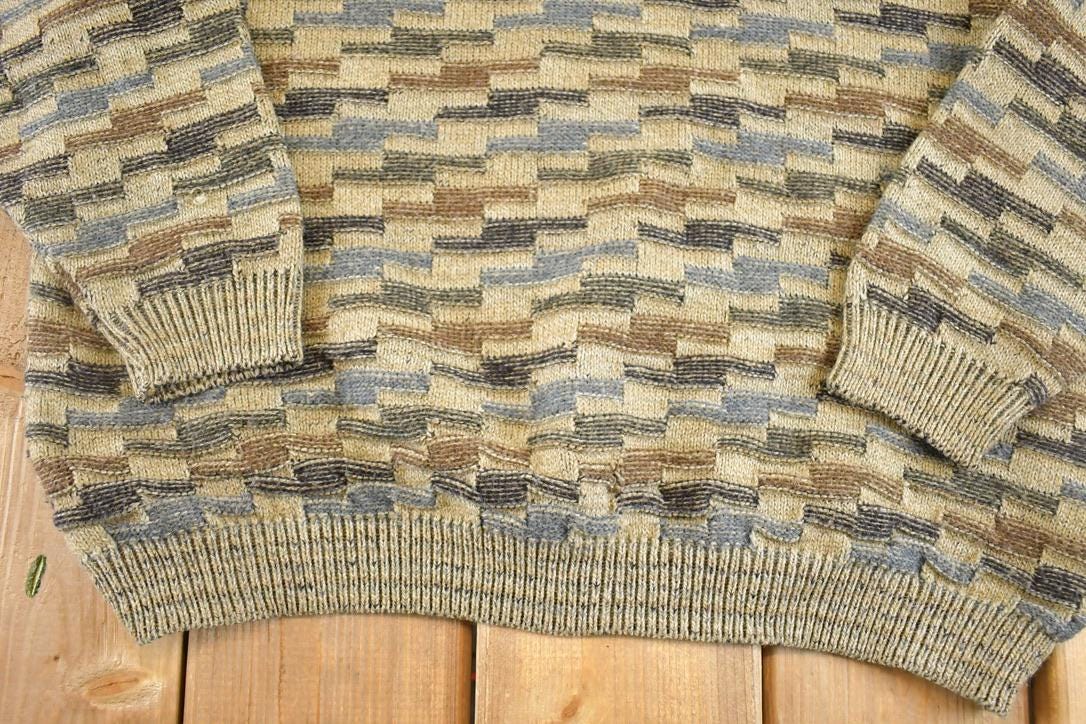 Vintage 1990s Gianfrance Ruffini Italy Knit Crewneck Sweater Men's L from propervintagecanada