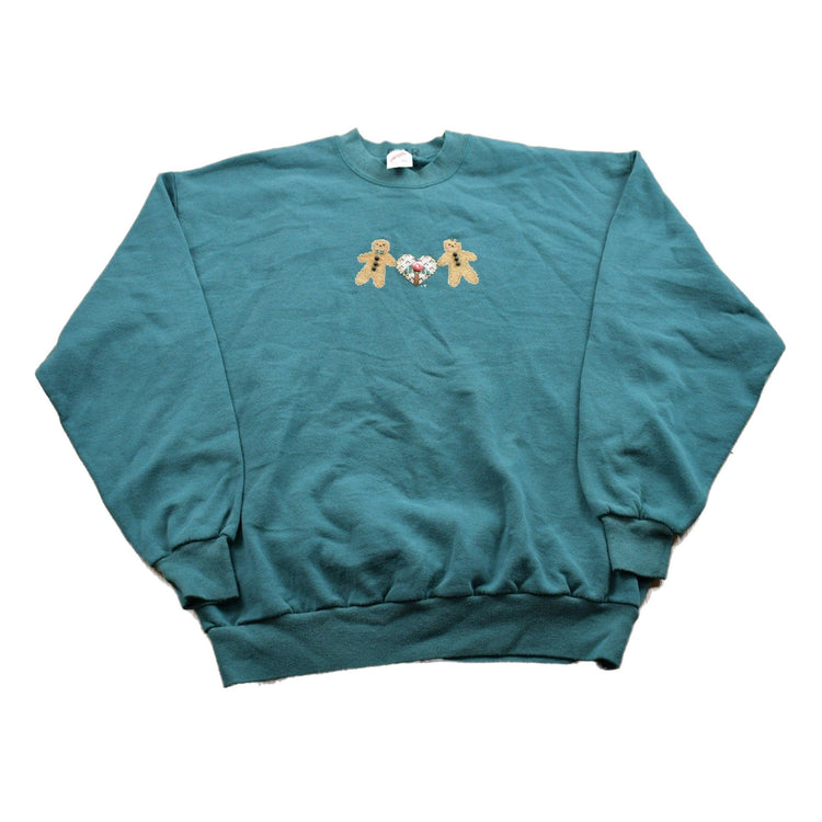 Vintage 1990s Gingerbread Theme Crewneck Sweater Men's Medium from propervintagecanada