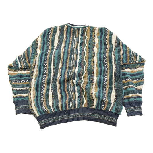 Vintage 1990s Giorgio di Firenze 3D Cable Knit Cardigan Sweater Men's L from propervintagecanada