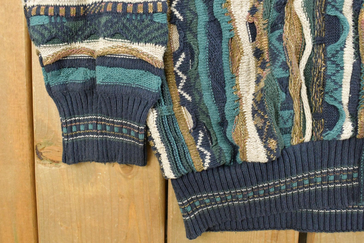 Vintage 1990s Giorgio di Firenze 3D Cable Knit Cardigan Sweater Men's L from propervintagecanada