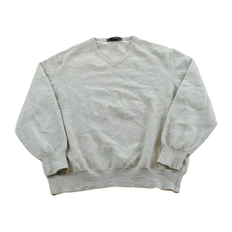 Vintage 1990s Giorgiolini V-Neck Merino Wool Knit Sweater Men's S from propervintagecanada