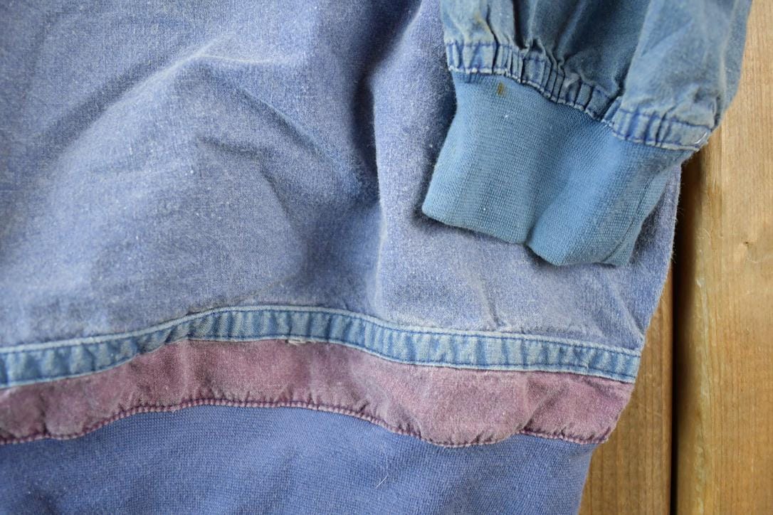 Vintage 1990s Gitano Unique Souvenir Colour Block Crewneck Sweatshirt Made In USA Men's Large from propervintagecanada