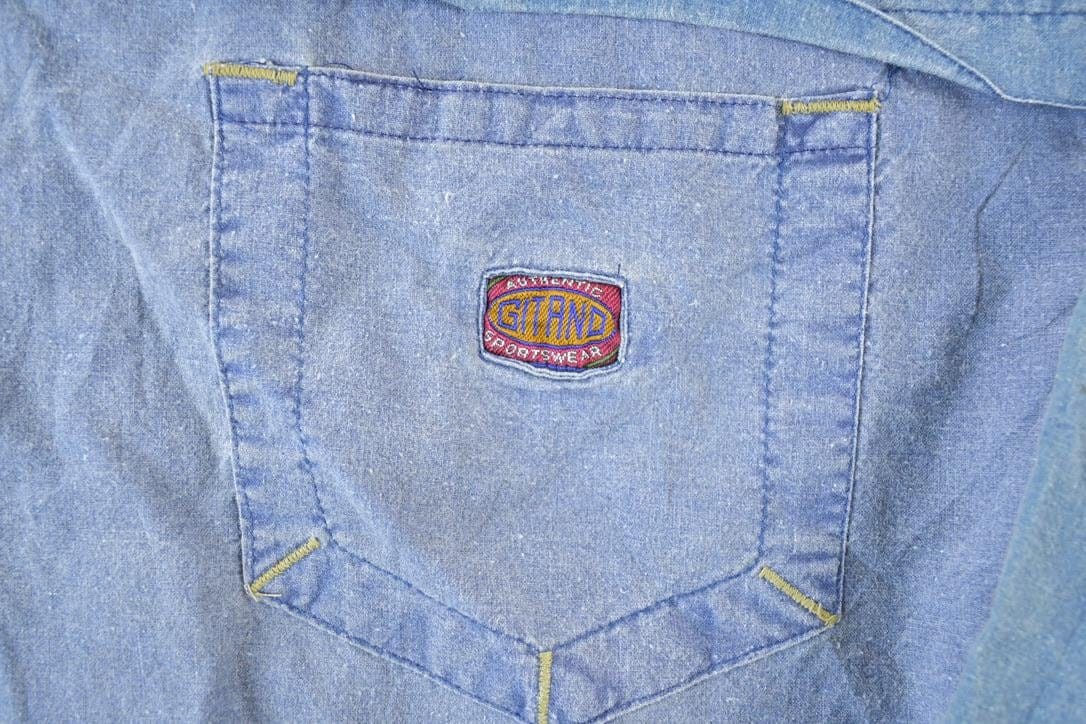 Vintage 1990s Gitano Unique Souvenir Colour Block Crewneck Sweatshirt Made In USA Men's Large from propervintagecanada