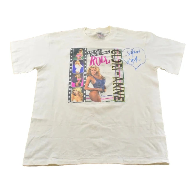 Vintage 1990s Glori-Anne Let the Good Times Roll Magazine Single Stitch Graphic T-Shirt Men's XL from propervintagecanada