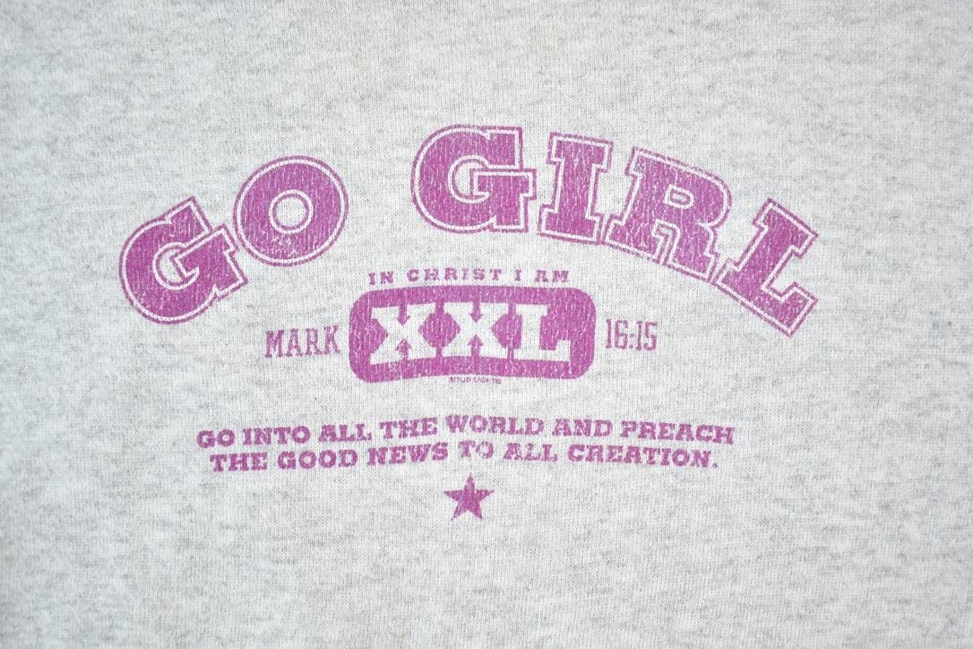 Vintage 1990s Go Girl Athletic Souvenir Crewneck Sweatshirt Made In USA Men's XL from propervintagecanada
