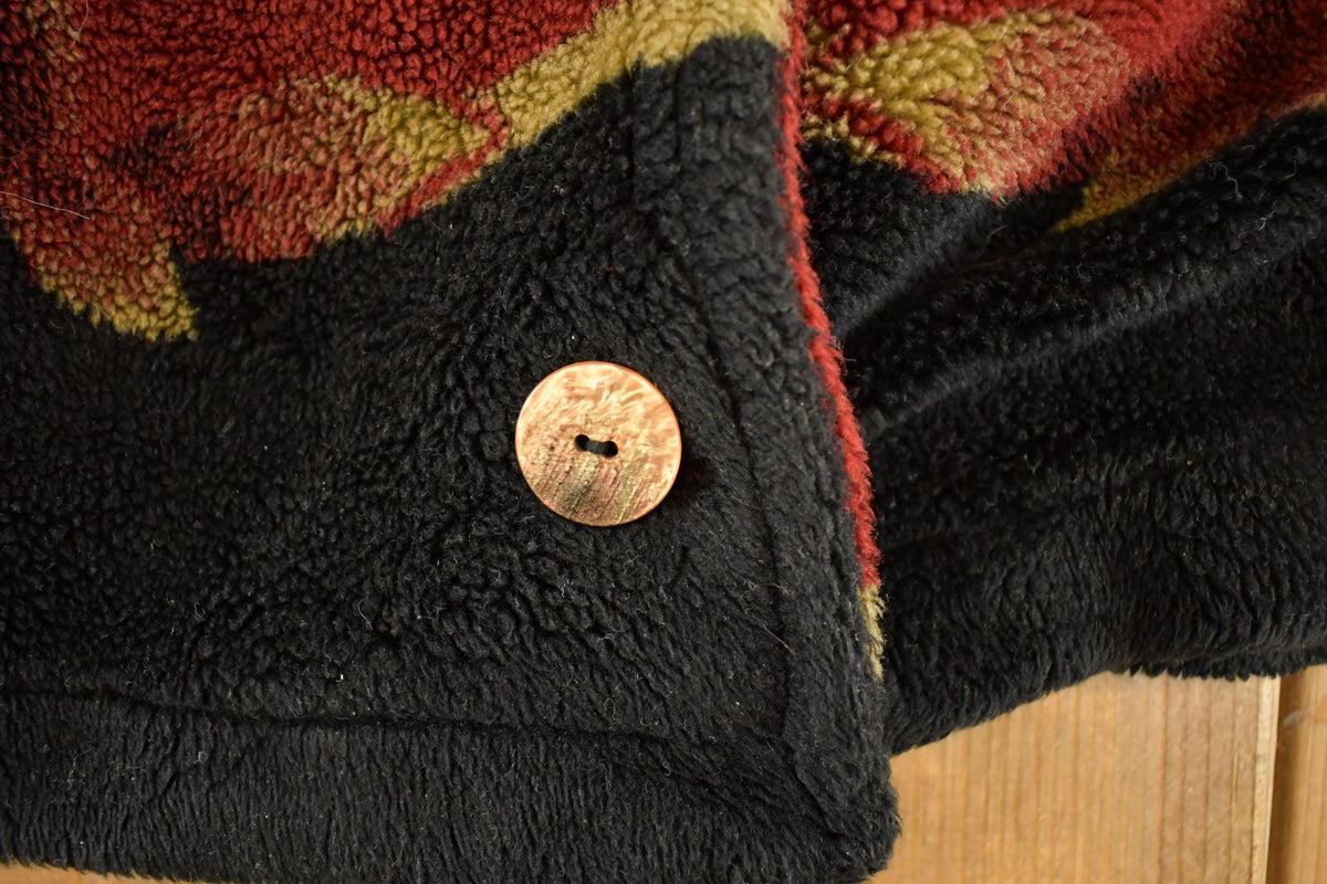 Vintage 1990s Goddess Shiva AOP Button Up Fleece Sweater Women's M from propervintagecanada