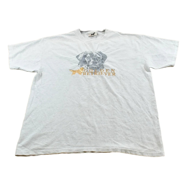 Vintage 1990s Golden Retriever Embroidered Pet Dog T-Shirt Men's L from propervintagecanada