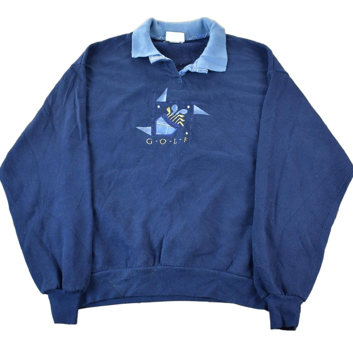 Vintage 1990s Golf Collared Sweatshirt Men's M from propervintagecanada