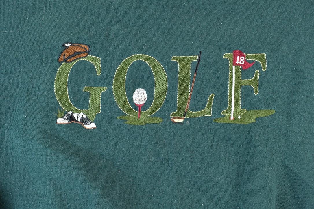Vintage 1990s Golf Souvenir Heavyweight Crewneck Sweatshirt Men's XL from propervintagecanada