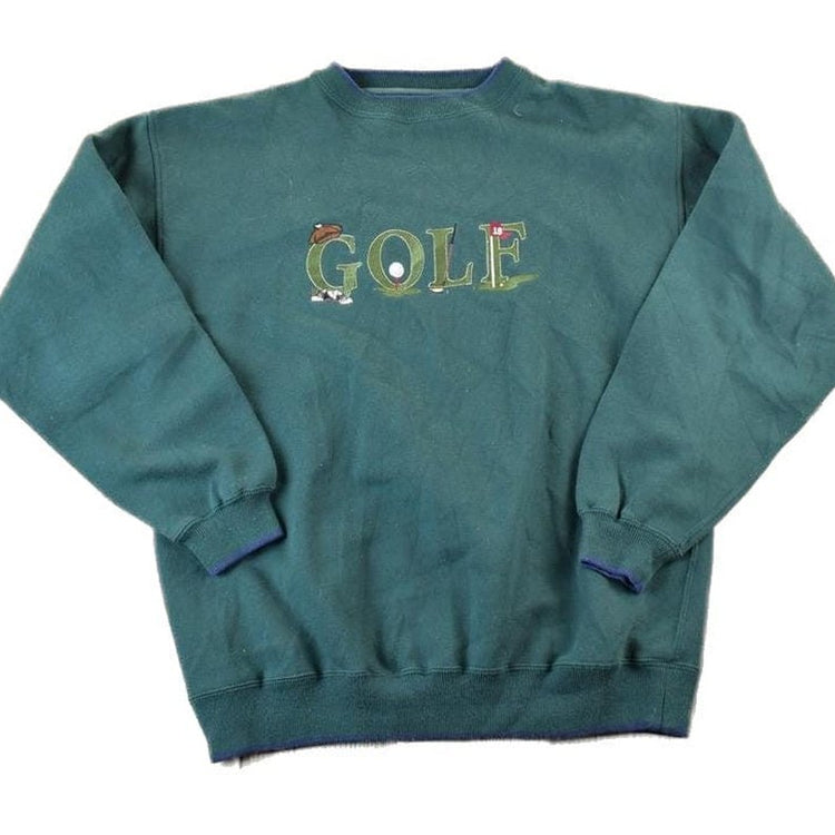 Vintage 1990s Golf Souvenir Heavyweight Crewneck Sweatshirt Men's XL from propervintagecanada