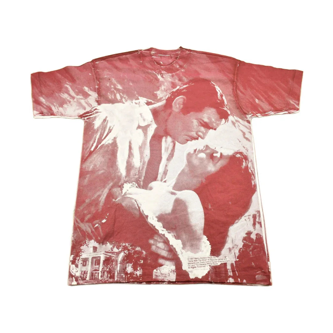 Vintage 1990s Gone With The Wind All Over Print Movie Promo T-shirt Men's Large from propervintagecanada