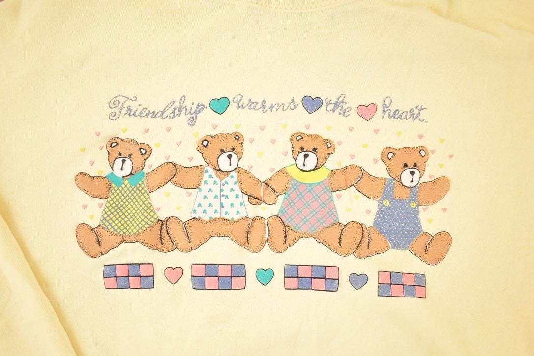 Vintage 1990s Gopher Sport Cute Teddys Friendship Collared Crewneck Sweatshirt Men's M from propervintagecanada
