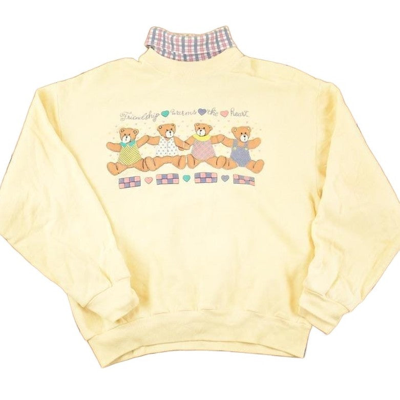 Vintage 1990s Gopher Sport Cute Teddys Friendship Collared Crewneck Sweatshirt Men's M from propervintagecanada