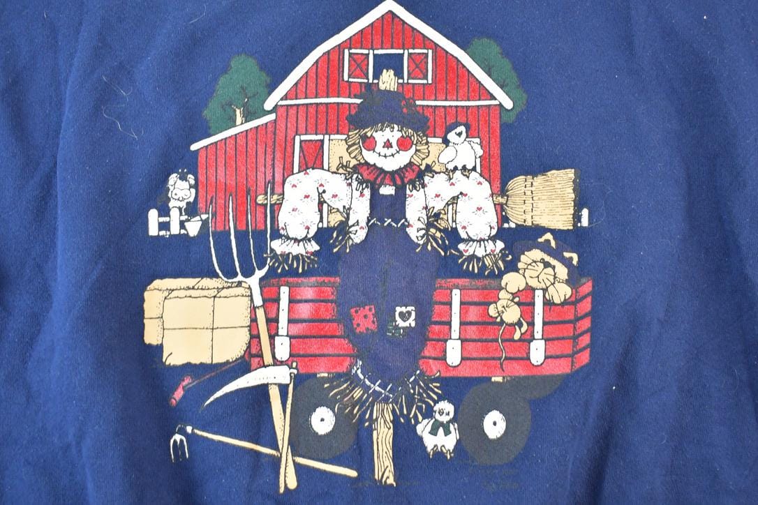 Vintage 1990s Gopher Sport Farm Scarecrow Collared Crewneck Sweater Made In USA 90s Crewneck Men's XL from propervintagecanada