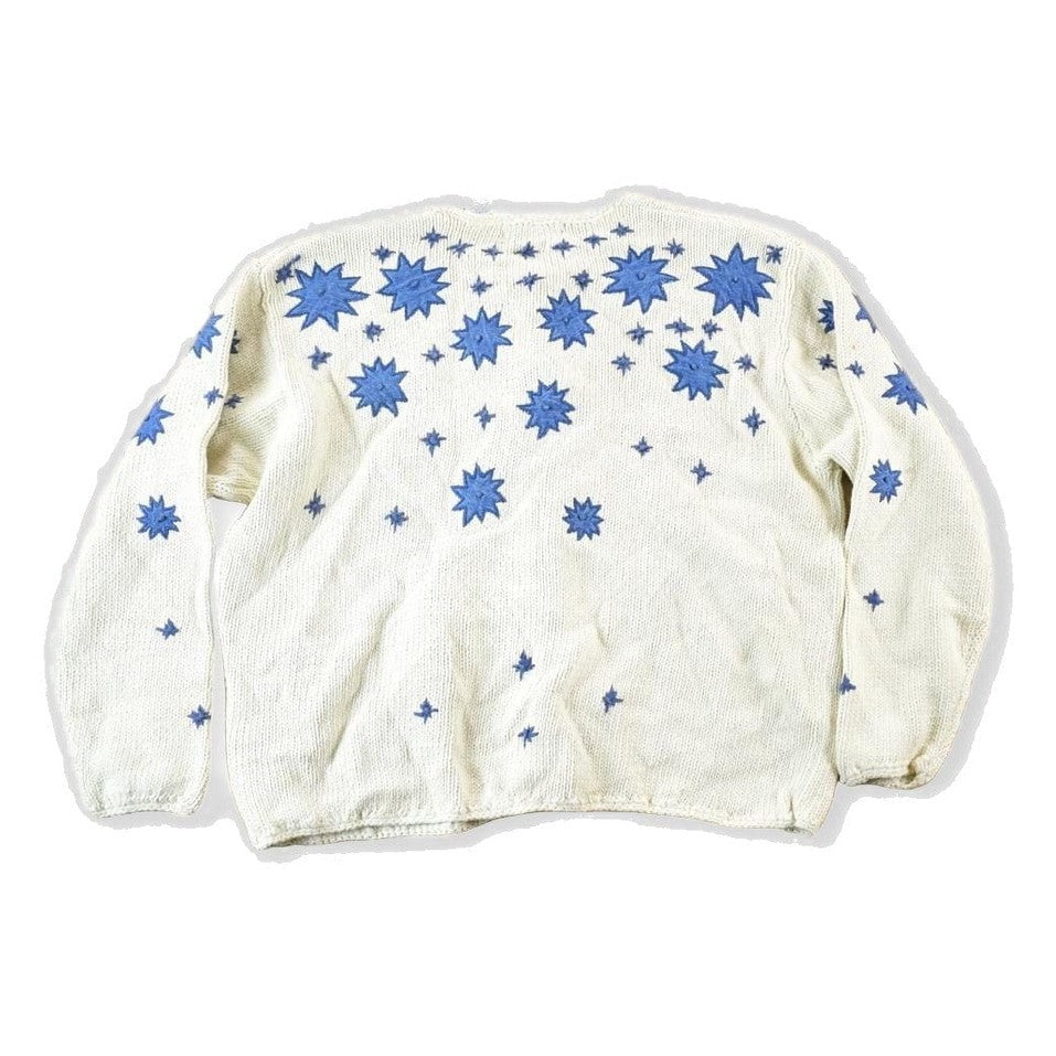 Vintage 1990s Gotcha Covered Denim Star Knit Button Up Crewneck Sweater Womens XL from propervintagecanada