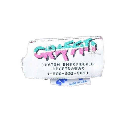 Vintage 1990s Grafitti Custom Embroidered Sportswear Floral Rose Cute Crewneck Sweater Men's Small from propervintagecanada