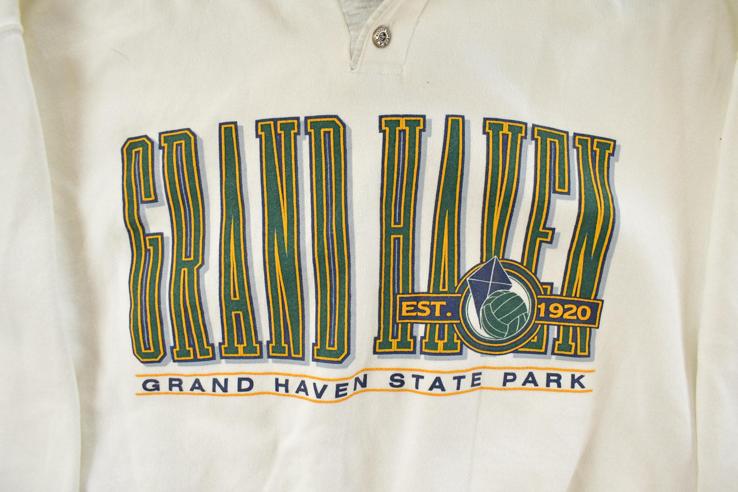 Vintage 1990s Grand Haven State Park Michigan Hoodie Men's Large from propervintagecanada