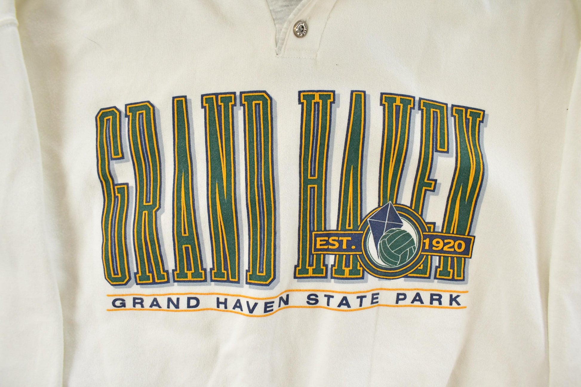 Vintage 1990s Grand Haven State Park Michigan Hoodie Men's Large from propervintagecanada