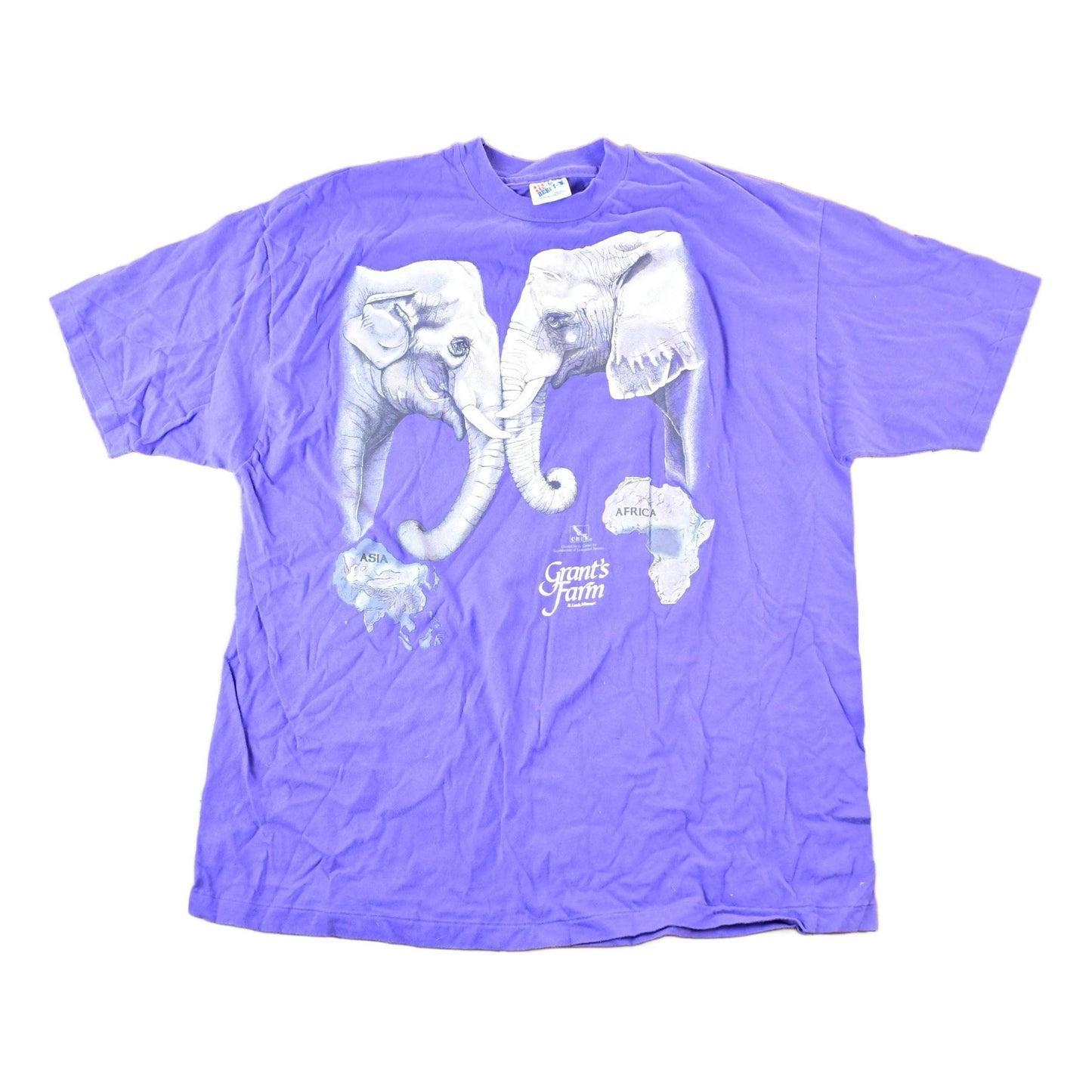 Vintage 1990s Grant's Farm elephants FAB Souvenir T-Shirt Mens L from propervintagecanada
