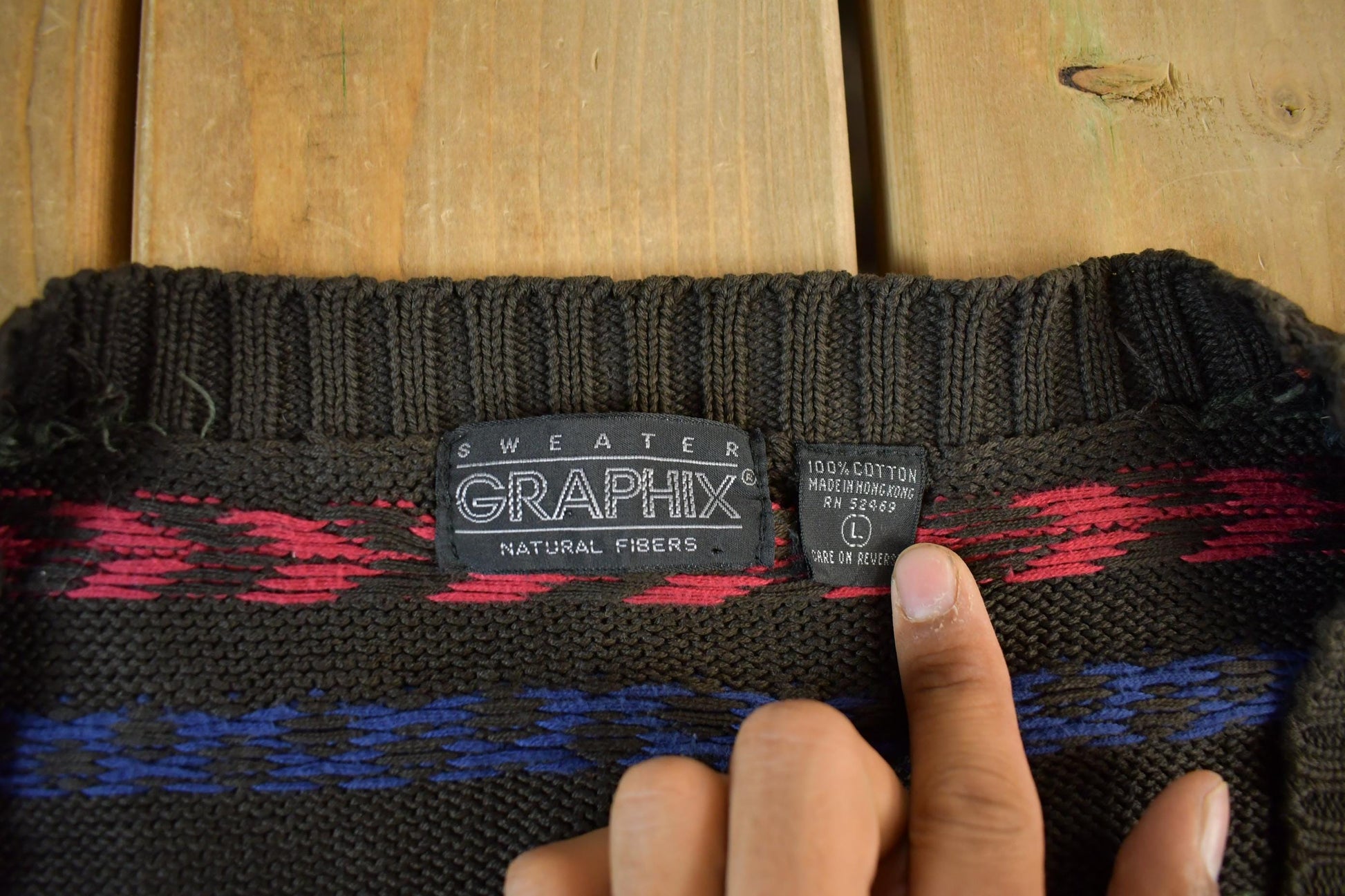 Vintage 1990s Graphix Abstract Striped Knit Cardigan Sweater Men's Large from propervintagecanada