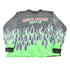 Vintage 1990s Grave Digger Flame AOP Monster Truck Graphic Long Sleeve T-Shirt Men&