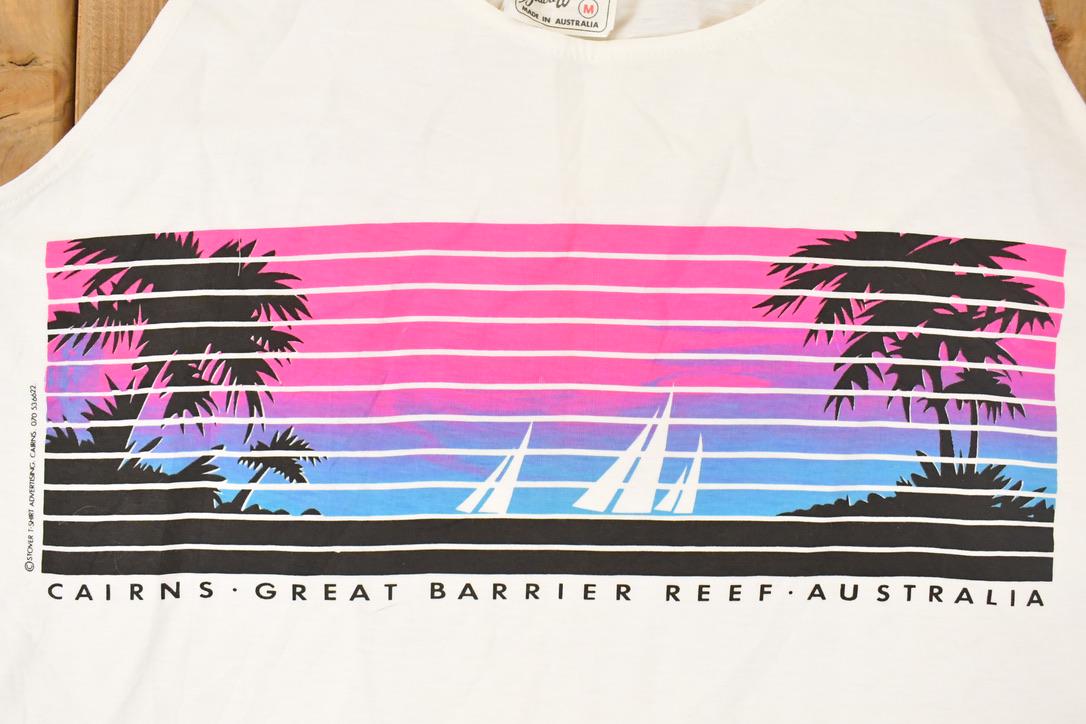 Vintage 1990s Great Barrier Reef Souvenir Surfing Tank Top Men's M / Destination Shirt / 90s Single Stitch Graphic Tee / Made in USA from propervintagecanada