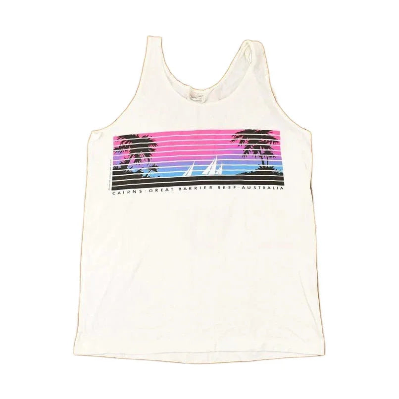 Vintage 1990s Great Barrier Reef Souvenir Surfing Tank Top Men's M / Destination Shirt / 90s Single Stitch Graphic Tee / Made in USA from propervintagecanada