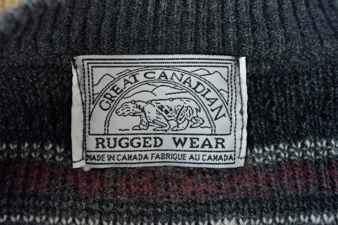 Vintage 1990s Great Canadian Rugged Wear Knit Crewneck Sweater Men's Large from propervintagecanada