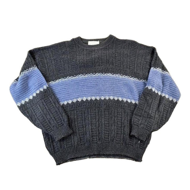 Vintage 1990s Great Canadian Rugged Wear Knit Striped Crewneck Sweater Men's Large from propervintagecanada