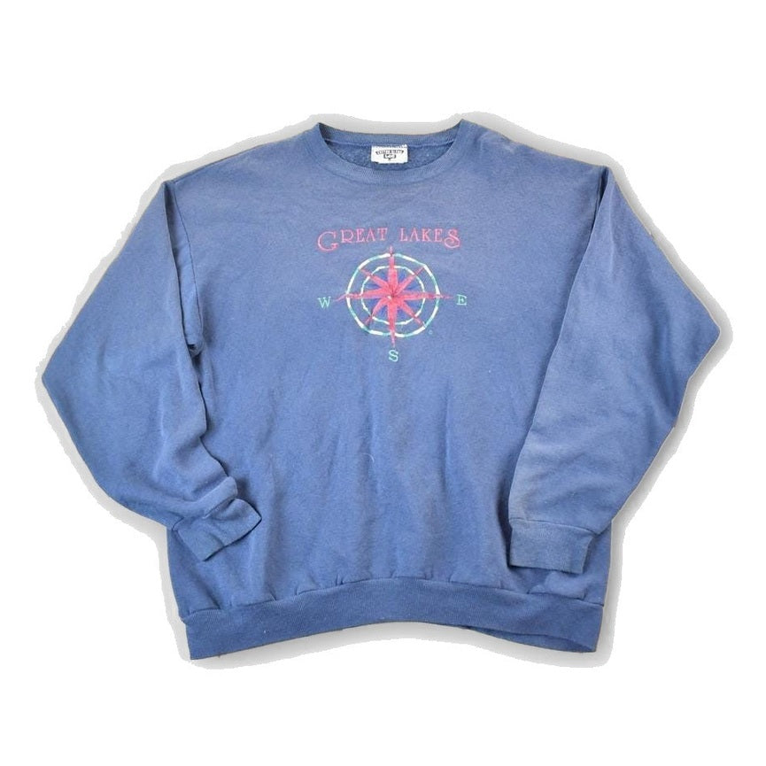 Vintage 1990s Great Lakes Compass Crewneck Sweatshirt Mens M from propervintagecanada